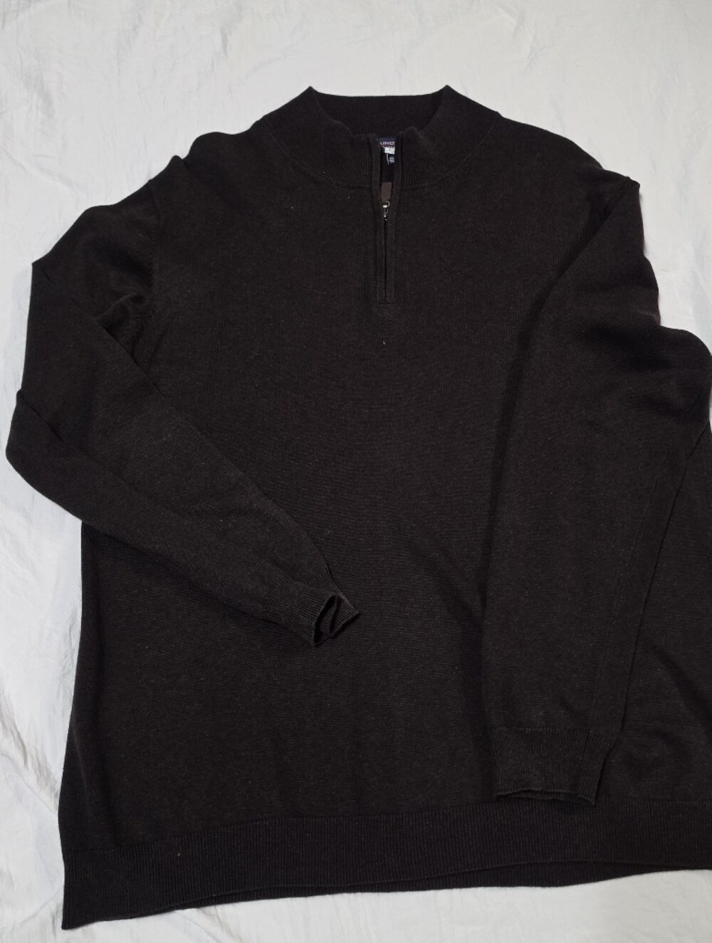 Roundtree & Yorke Mens 2XT Tall Black Quarter Zip Mock Neck Sweater Big & Tall